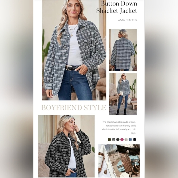 Long Sleeve Button Down Shacket #1050 NWOT - Picture 12 of 13